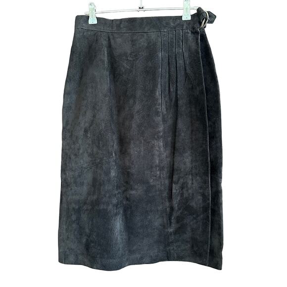 DANA BROOKE |  90s  Vintage 100% suede leather skirt knee length| Size 10 - Picture 1 of 7